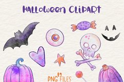 Cute halloween clipart bundle, pink halloween party decor Product Image 2