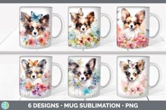 Bundle of six Wild Flowers Papillons Mug Wrap designs.