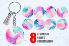 Watercolor Pastel Alcohol Ink Keychain | Keyring Product Image 1