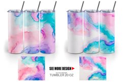 Watercolor Pastel Alcohol Ink | Tumbler Sublimation Wrap Product Image 2