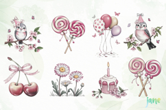 Watercolor Pastel Birthday Clipart Product Image 4