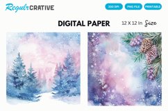 Watercolor Pastel Christmas Digital Paper, Christmas Pattern Product Image 1