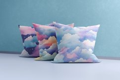 watercolor pastel cloudy sky digital papers PNG Product Image 4