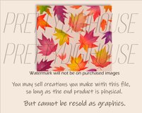 Autumn Leaves Tumbler Design, Pastel Fall Leaves PNG Product Image 3