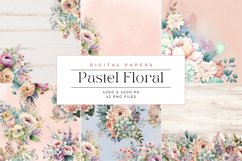 Watercolor Pastel Floral Background Product Image 2