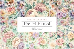 Watercolor Pastel Floral Background Product Image 3