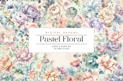 Watercolor Pastel Floral Background Product Image 4