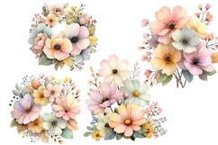 Watercolor Pastel Floral Clipart Product Image 3