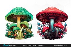 Watercolor Pastel Mystic Mushroom Graphic Clipart Product Image 1