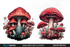 Watercolor Pastel Mystic Mushroom Graphic Clipart Product Image 1