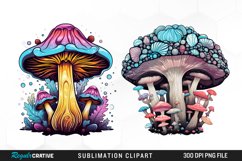 Watercolor Pastel Mystic Mushroom Graphic Clipart Product Image 1