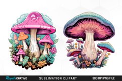 Watercolor Pastel Mystic Mushroom Graphic Clipart Product Image 1