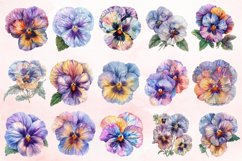 Watercolor Pastel Pansy Clipart Bundle Product Image 3