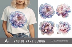 Watercolor Pastel Peony Clipart Product Image 1