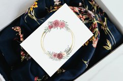 Watercolour pastel pink &amp; glitter gold flower wreath clipart Product Image 5