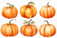 Pastel pumpkin Watercolor Sublimation Clipart Product Image 6