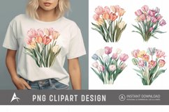 Watercolor Pastel Tulip Flower Clipart Product Image 1