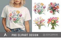 Watercolor Pastel Tulip Flower Clipart Product Image 1