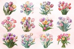 Watercolor Pastel Tulip Flower Clipart Bundle Product Image 2