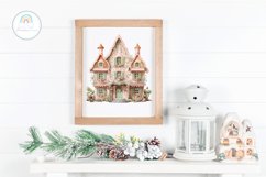 Watercolor Pastel Gingerbread House Sublimation Product Image 3
