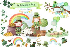 ST Patricks Day Clipart, Watercolor Lucky Day Product Image 1