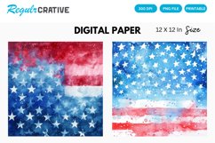 Watercolor Patriotic 4th July Digital Paper, Patriotic PNG Product Image 1