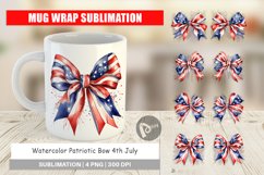 Mug Wrap Design Watercolor Patriotic Bow Product Image 1