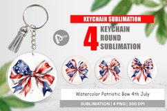 Keychain Watercolor Patriotic Bow Product Image 1