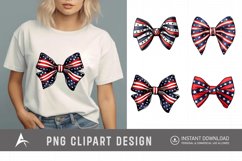 Watercolor Patriotic Bow 4th July USA Clipart Product Image 1