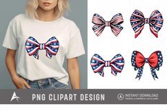 Watercolor Patriotic Bow 4th July USA Clipart Product Image 1