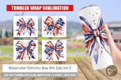 Tumbler Wrap Watercolor Patriotic Bow Product Image 1