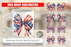 Mug Wrap Design Watercolor Patriotic Bow Product Image 1