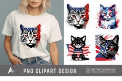 Watercolor Patriotic Cats Clipart Product Image 1