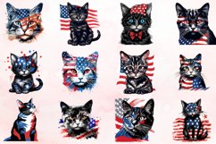 Watercolor Patriotic Cats Clipart Bundle Product Image 2