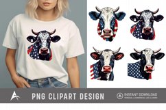 Watercolor Patriotic Cows Clipart Product Image 1
