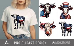 Watercolor Patriotic Cows Clipart Product Image 1