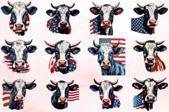 Watercolor Patriotic Cows Clipart Bundle Product Image 2