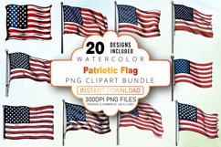 Watercolor Patriotic Flag Clipart Bundle Product Image 1