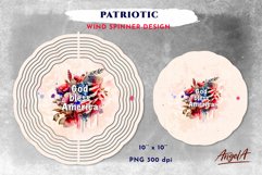  God bless America Wind spinner sublimation design with watercolor flowers, watercolor American flag and patriotic quote will perfect as decor of your house for 4th of July American Independence day.