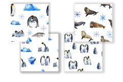 Seamless pattern. Winter Digital paper. Seal and Penguins Product Image 3