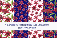 watercolor pattern  lilies