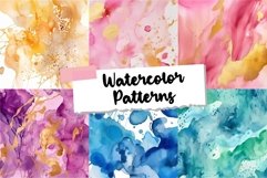 Watercolor Background Patterns for wrapping paper, packaging, web, textile, fabric, print design, digital paper.