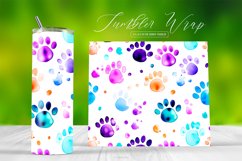 Watercolor Paws Tumbler Sublimation Background Product Image 1