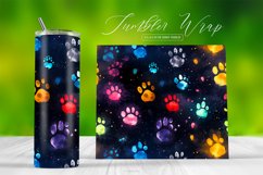 Watercolor Tumbler Paws Sublimation Background Product Image 1