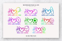 Watercolor Sports Peace &amp; Love Sublimation Bundle Product Image 1