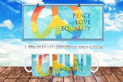 Peace Love Equality - Rainbow Peace 11oz &amp; 15oz Mug Wraps Product Image 2