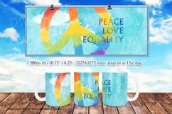 Peace Love Equality - Rainbow Peace 11oz &amp; 15oz Mug Wraps Product Image 3