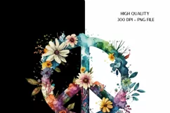 Watercolor Peace Sign Png Retro Summer Sublimation Png