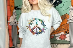 Watercolor Peace Sign Png Retro Summer Sublimation Png