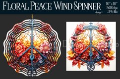 Peace Symbol Wind Spinner, Floral Wind Spinner, Hippie, 1 Product Image 1